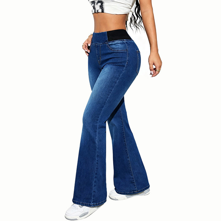 High Waist Stretch Flare Jeans