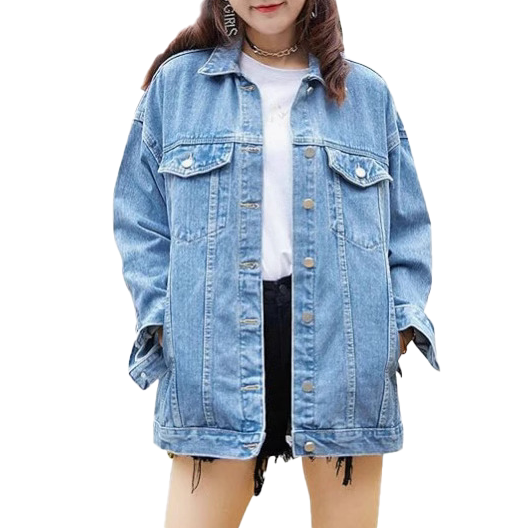 Oversized Button-Up Denim Jacket