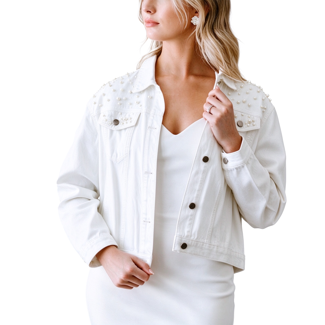 Pearl Studded Denim Jacket