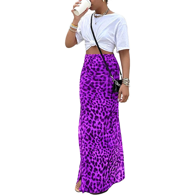 Relaxed Leopard Print Skirt