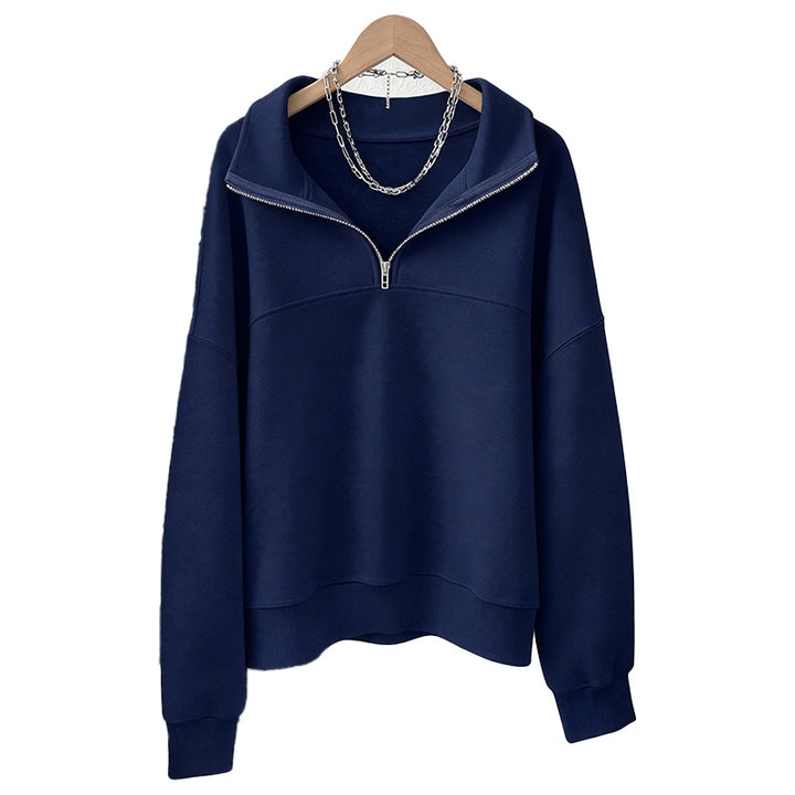 Half-Zip Relaxed Sweatshirt