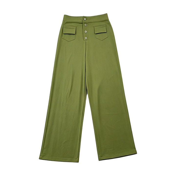 High Waist Button Front Pants