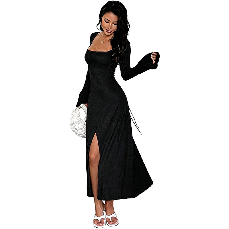 Elegant Long Sleeve Knit Dress