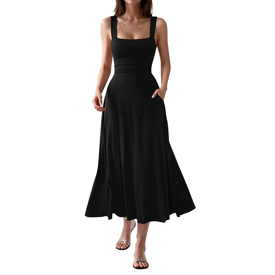 Square Neck Midi Dress