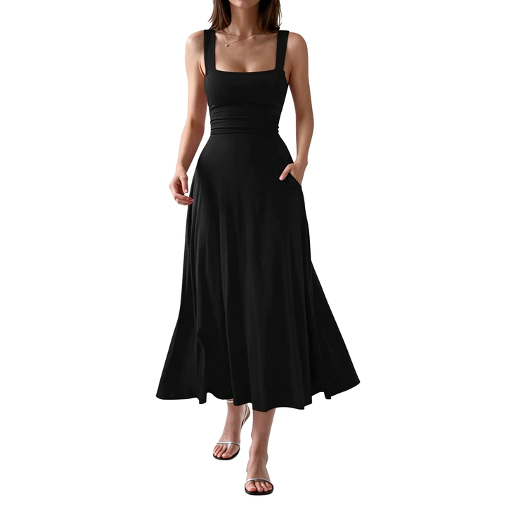 Square Neck Midi Dress