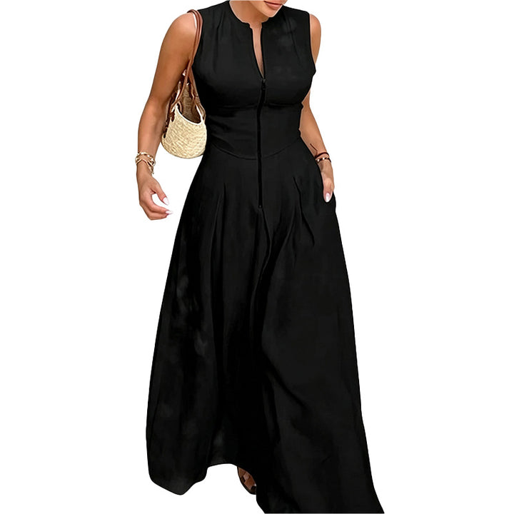 Zip Front Maxi Dress
