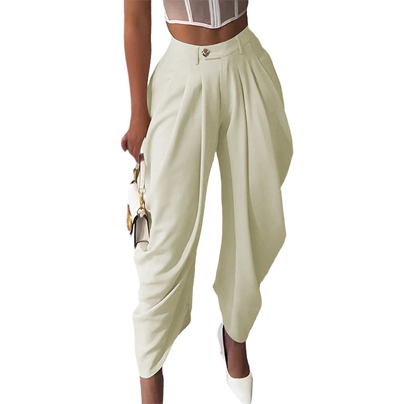 High Waisted Pleated Wide Leg Pants