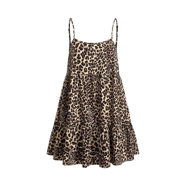 Leopard Print Tiered Mini Dress