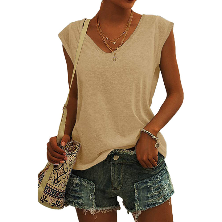 Relaxed Fit V-Neck Sleeveless Top
