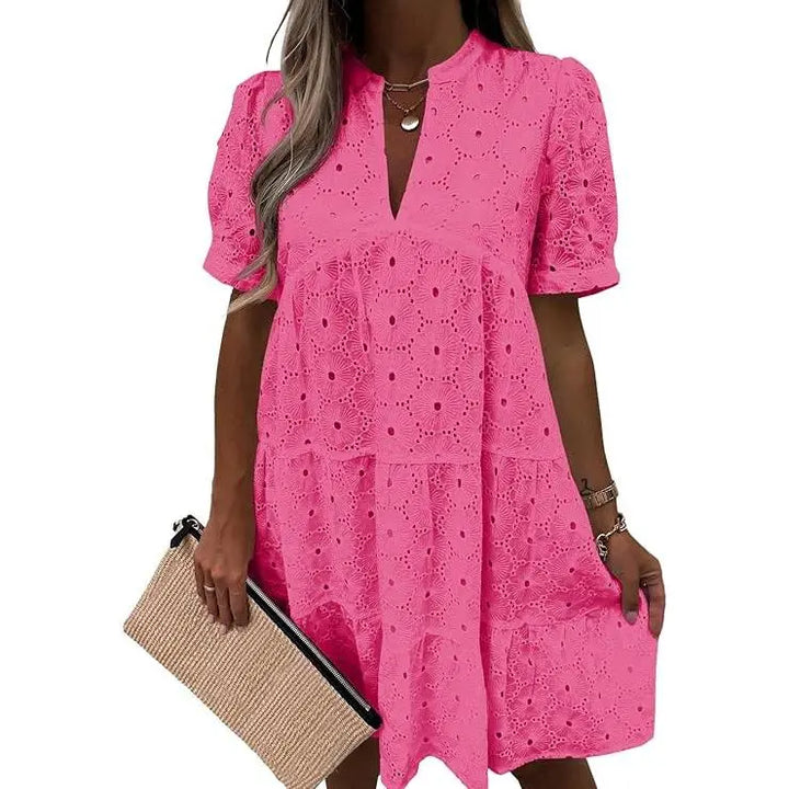 Eyelet Lace Mini Dress