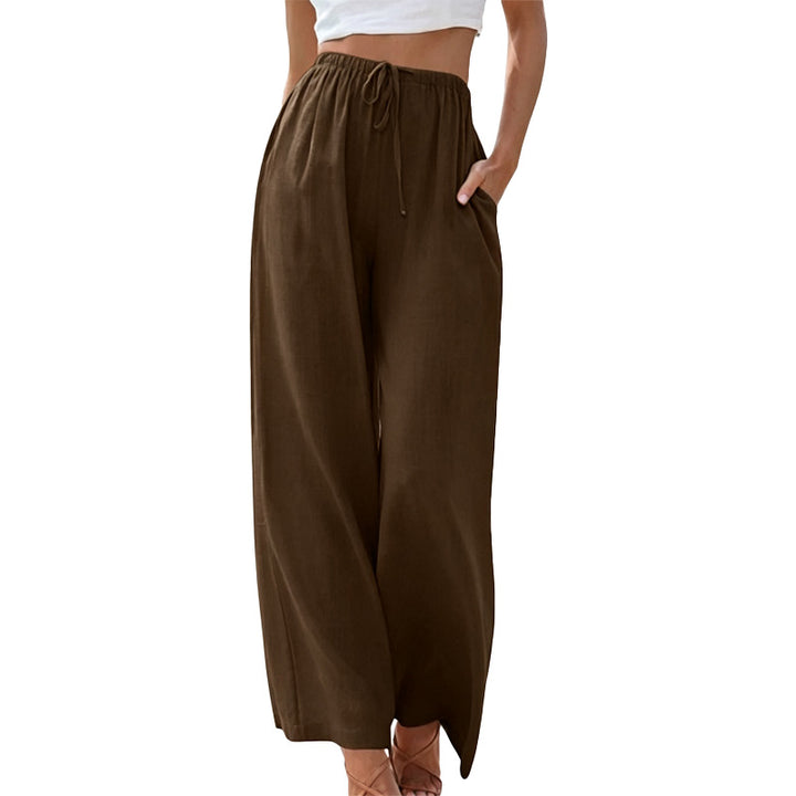 Linen Blend Wide Leg Pants