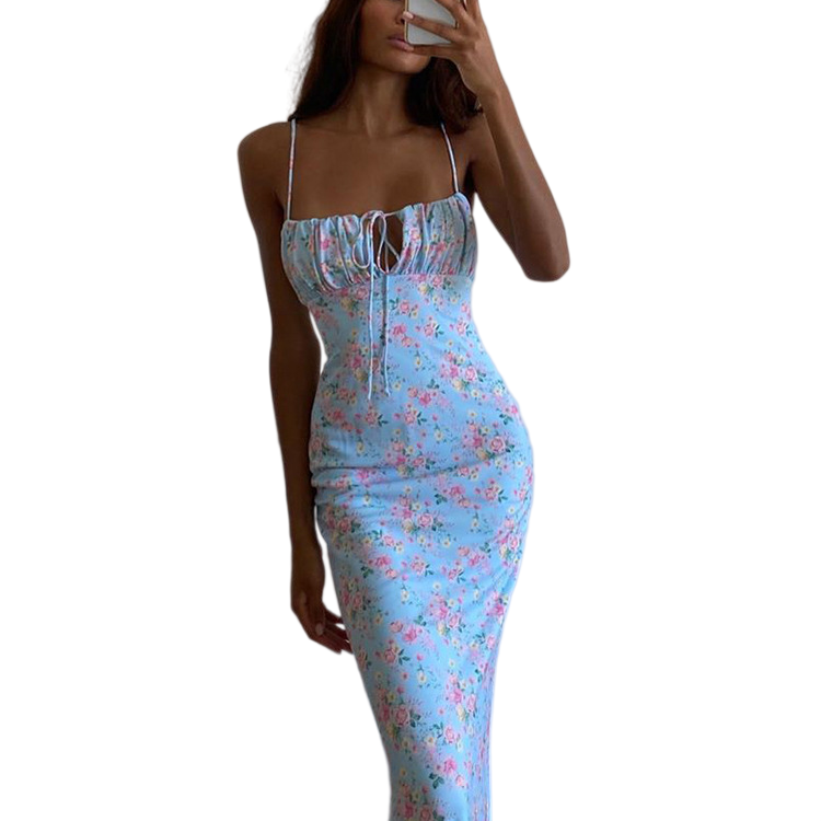 Floral Print Bodycon Maxi Dress