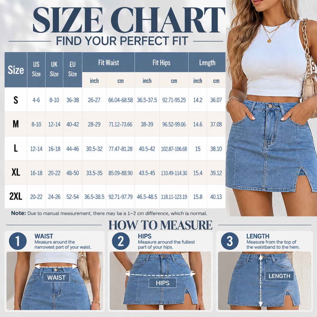 High-Waisted Denim Slit Skirt
