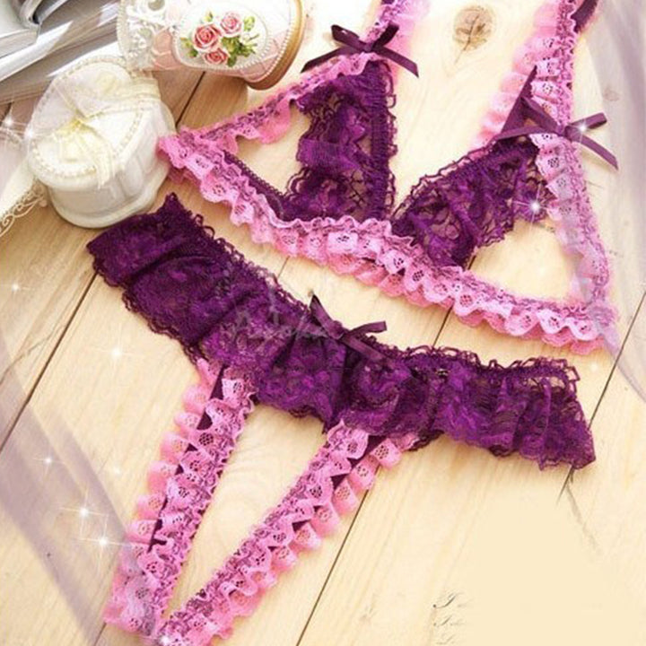 Women's openwork lace lingerie set