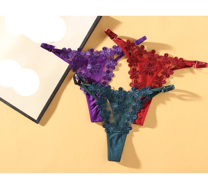 Floral Lace Thongs