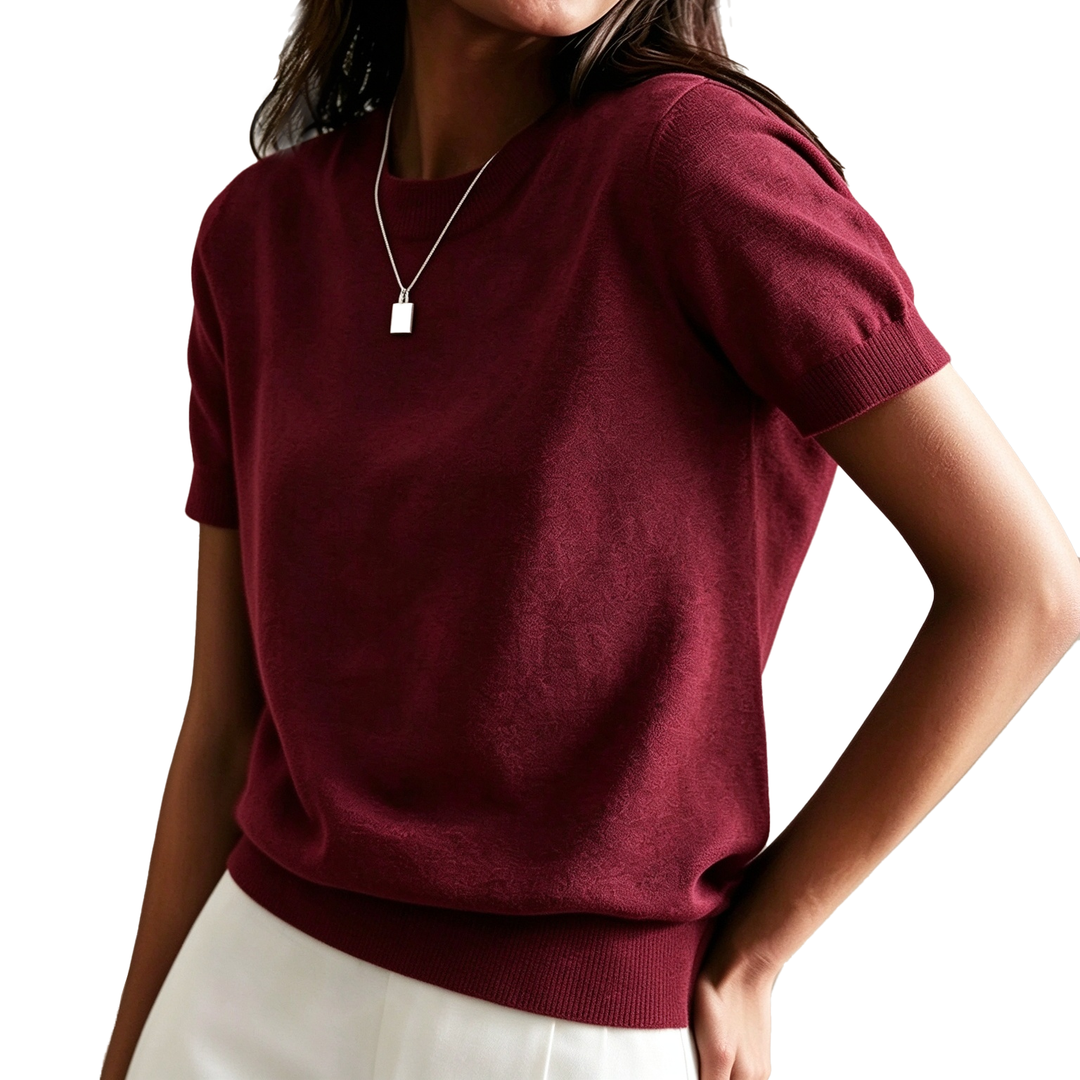 Relaxed Short Sleeve Knit Top