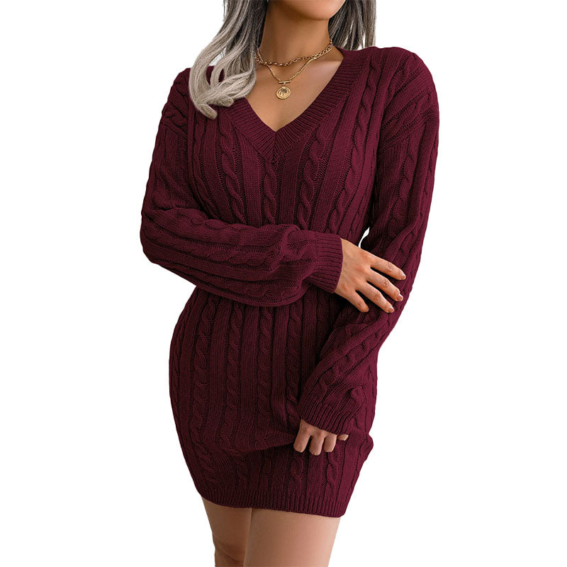 Cable Knit Sweater Mini Dress