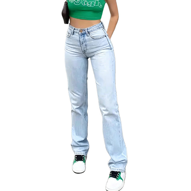 High Rise Straight Leg Jeans