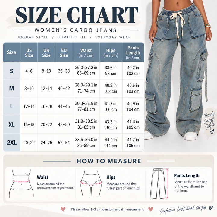 Relaxed Cargo Wide Leg Jeans