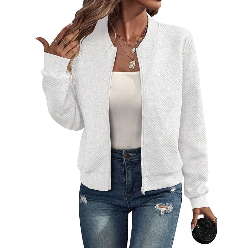 Textured Zip-Up Knit Jacket