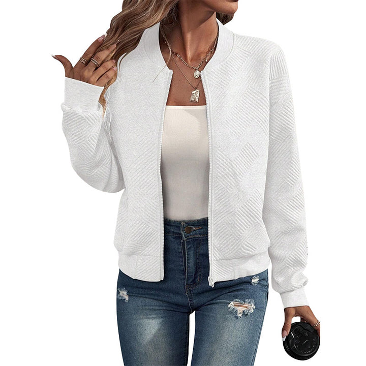 Textured Zip-Up Knit Jacket