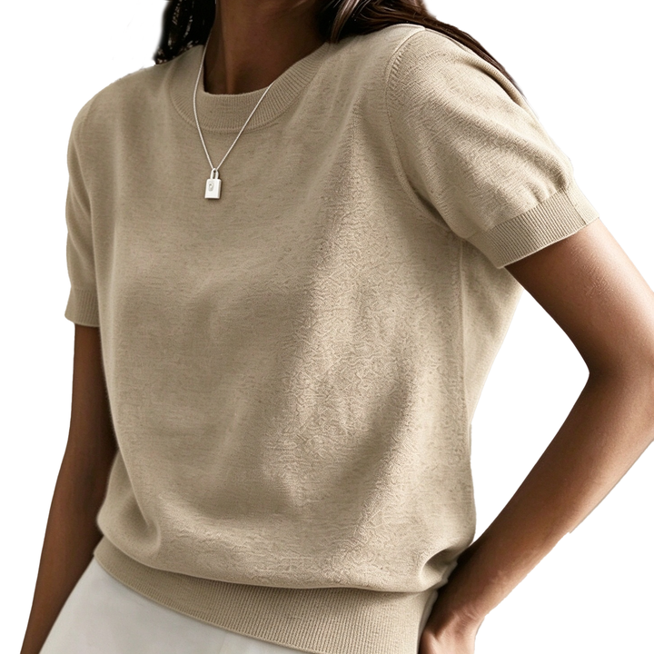 Relaxed Short Sleeve Knit Top