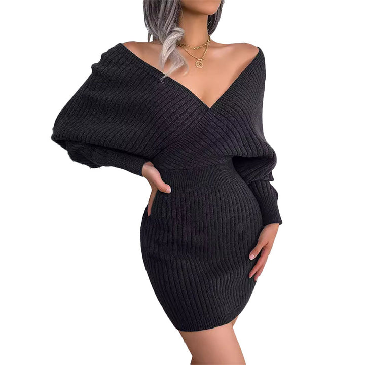 Off Shoulder Knit Mini Dress