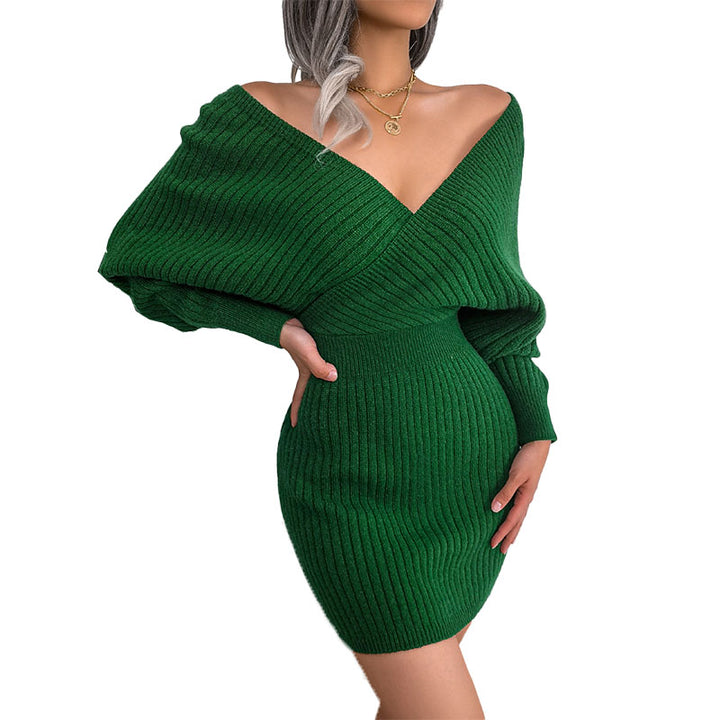 Off Shoulder Knit Mini Dress
