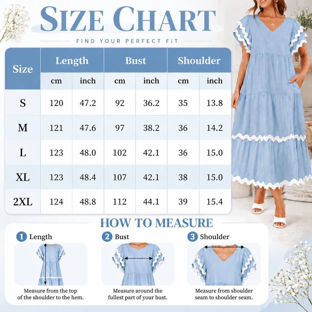 Ruffle Sleeve Boho Maxi Dress