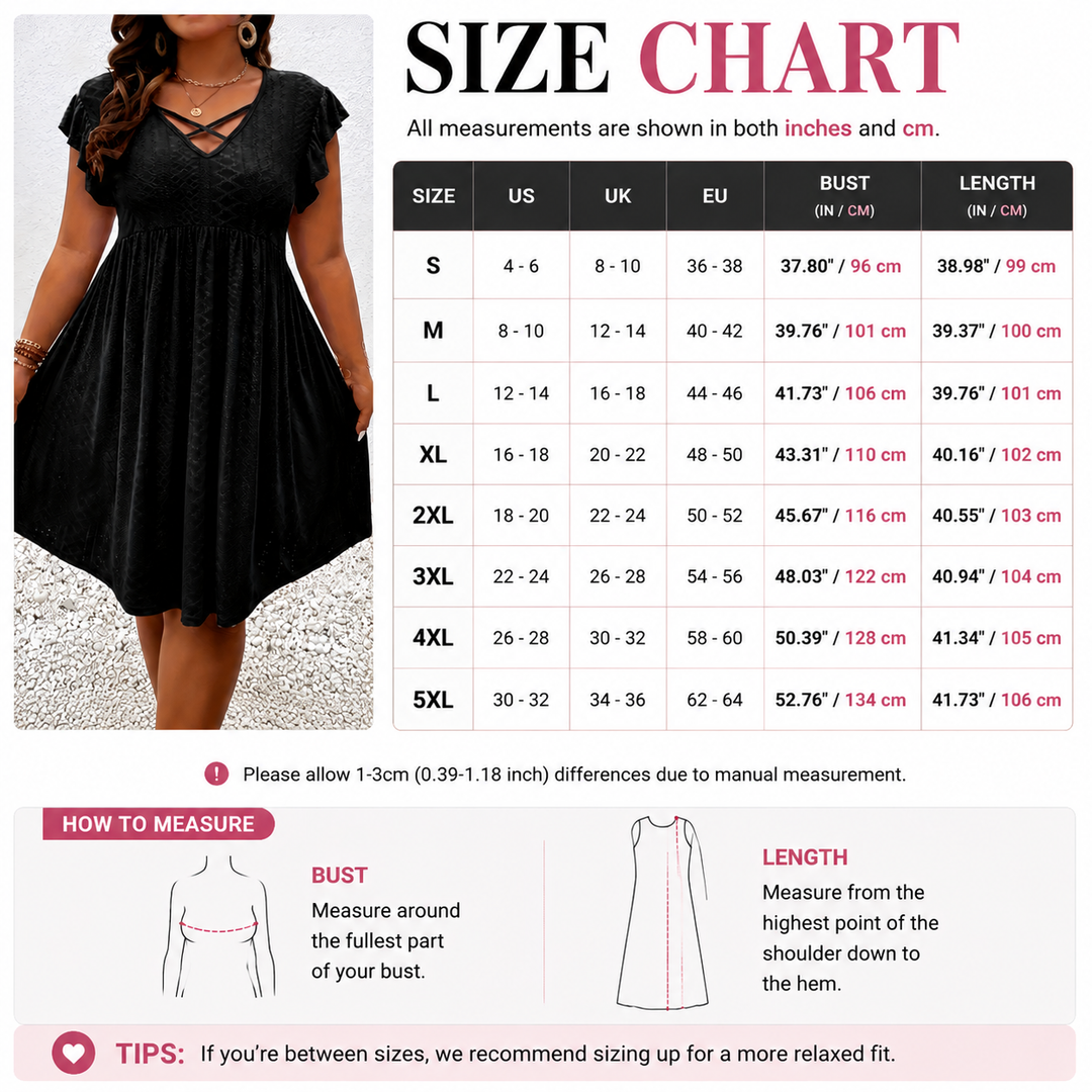 Elegant V-Neck Ruffle Sleeve Dress