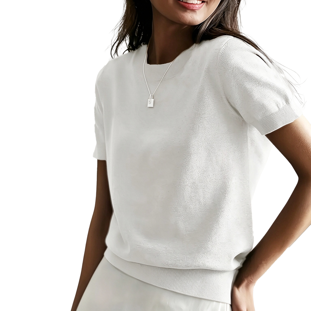 Relaxed Short Sleeve Knit Top