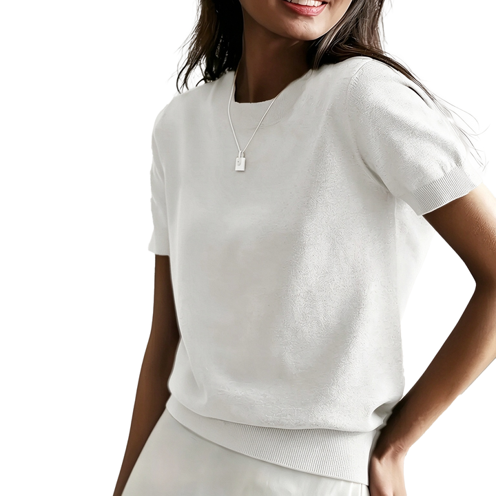 Relaxed Short Sleeve Knit Top