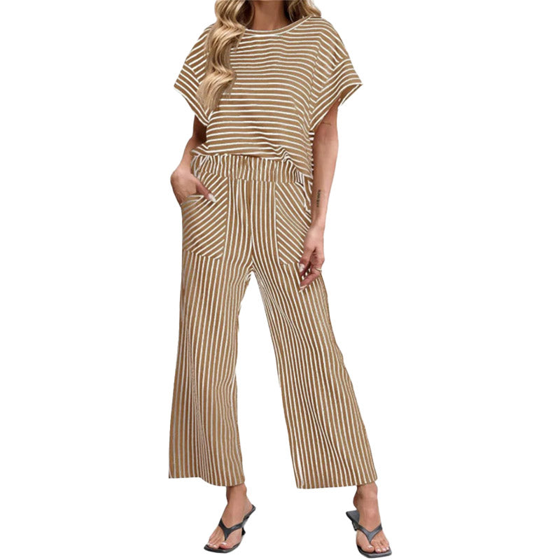 Striped Two-Piece Lounge Set