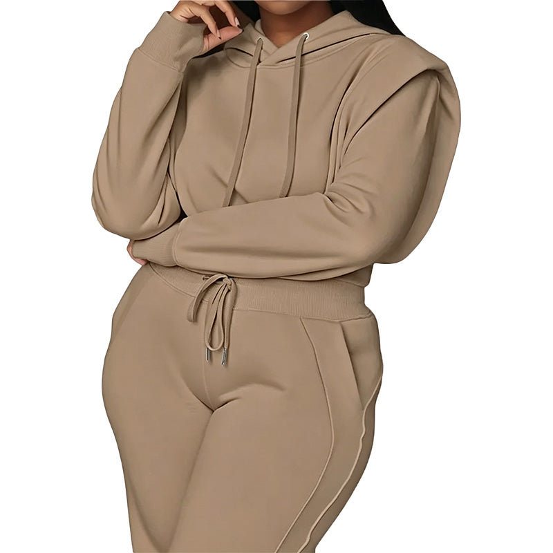 Cropped Hoodie Two-Piece Lounge Set