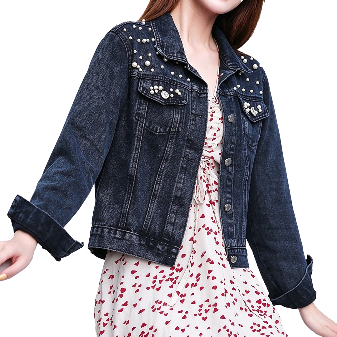 Pearl Studded Denim Jacket