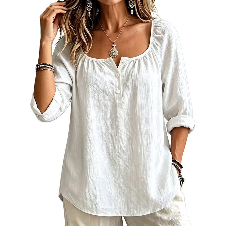 Square Neck Casual Blouse