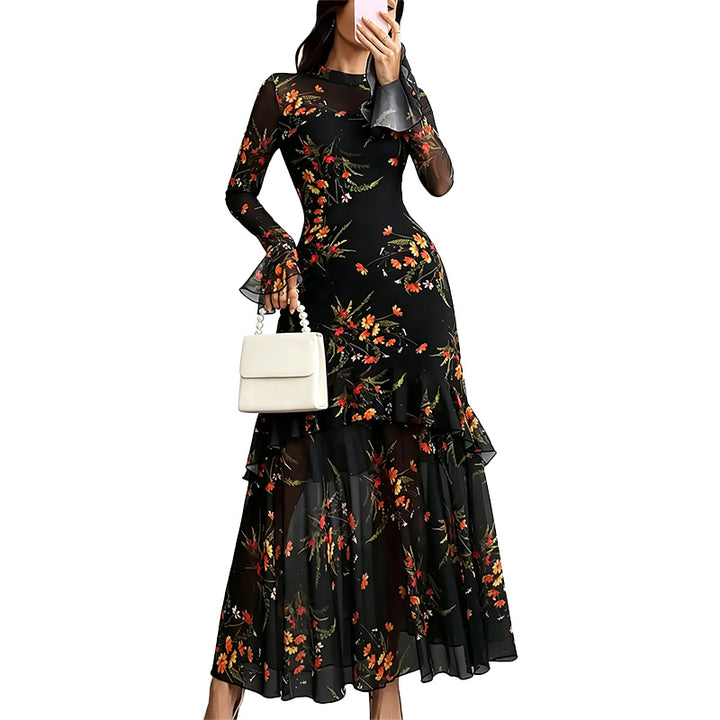 Floral Ruffle Maxi Dress