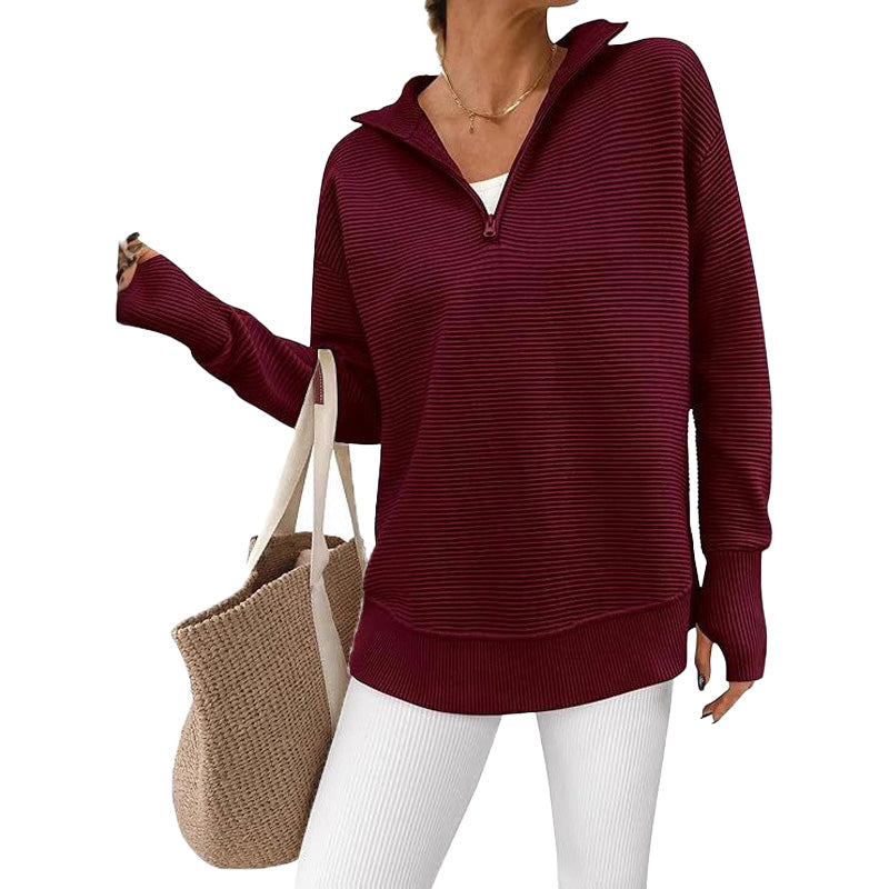 Long Sleeve Ribbed Lounge Sweater