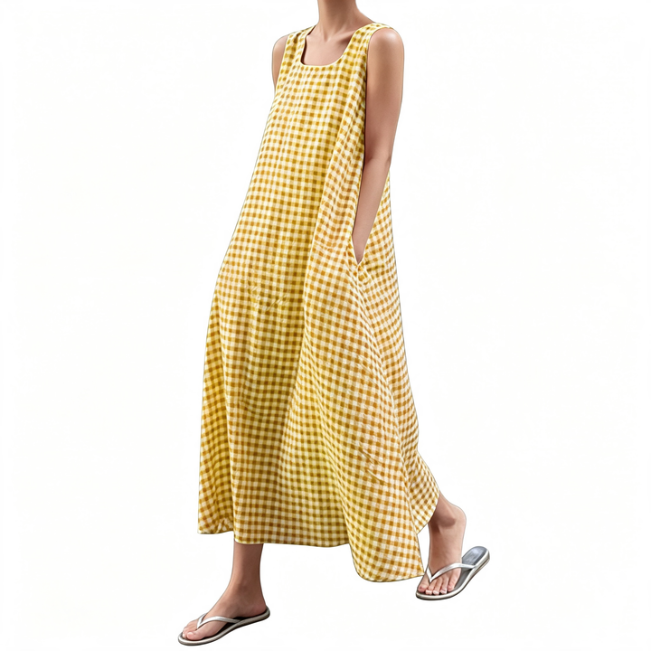 Relaxed Gingham Pocket Dress