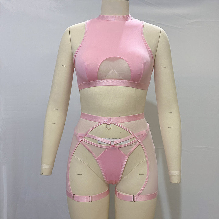 Sheer Mesh Cutout Lingerie Set