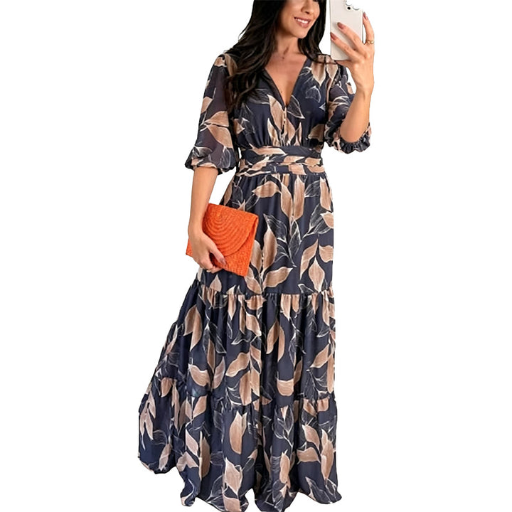 Printed Wrap Maxi Dress