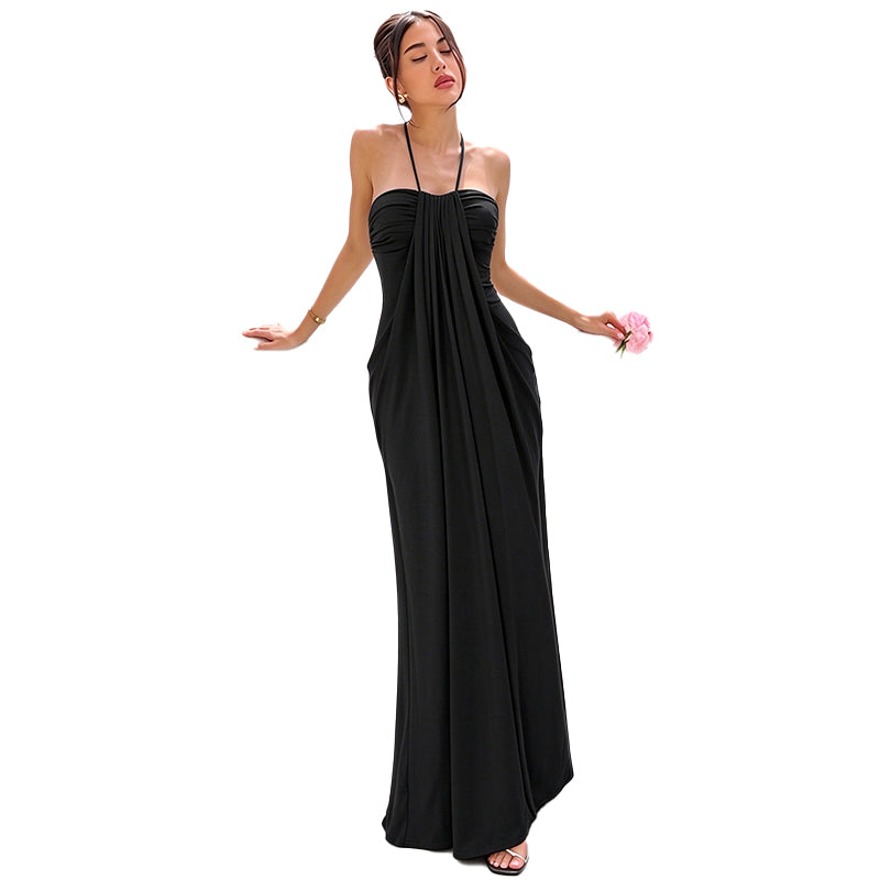 Backless Halter Maxi Dress