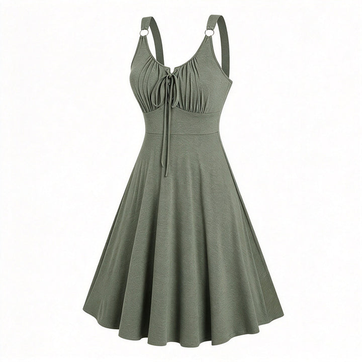 Ruched Tie Front Dress