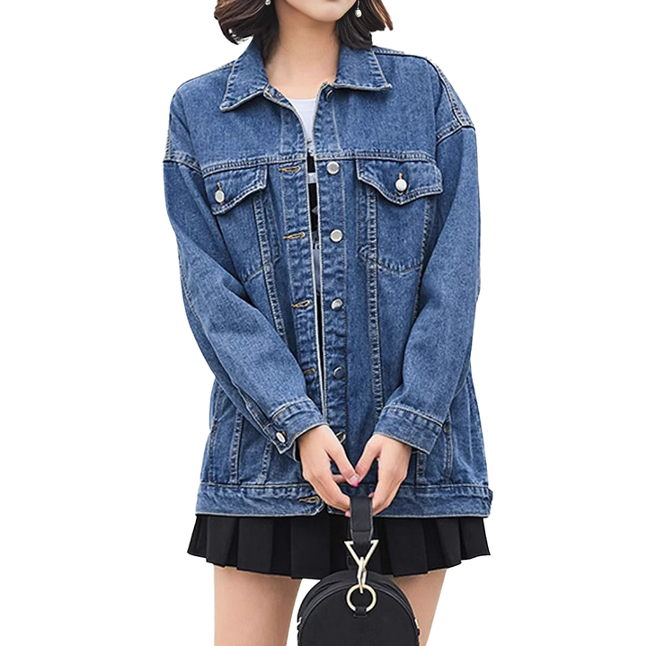 Oversized Button-Up Denim Jacket