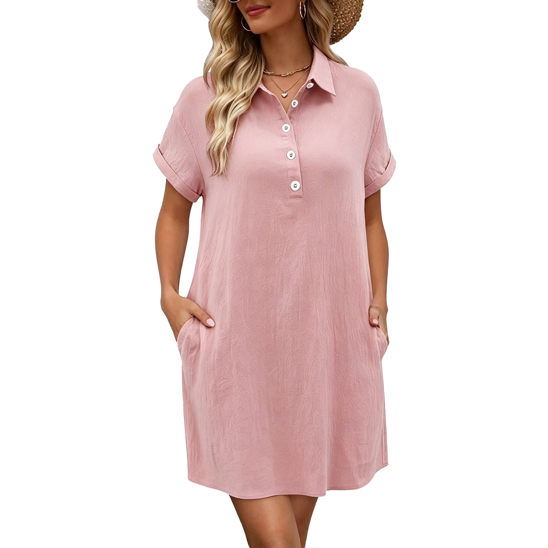Relaxed Collared Shirt Dress