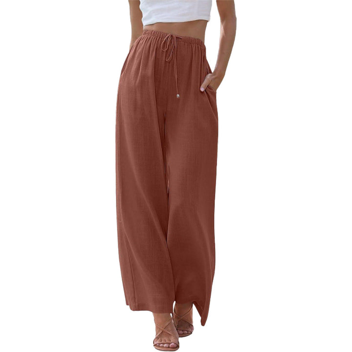 Linen Blend Wide Leg Pants