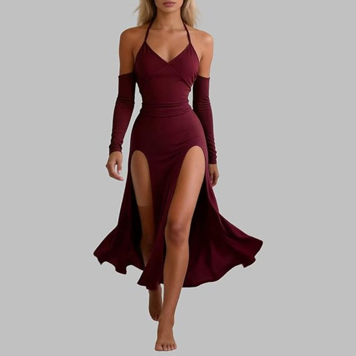 Cutout Halter Maxi Dress