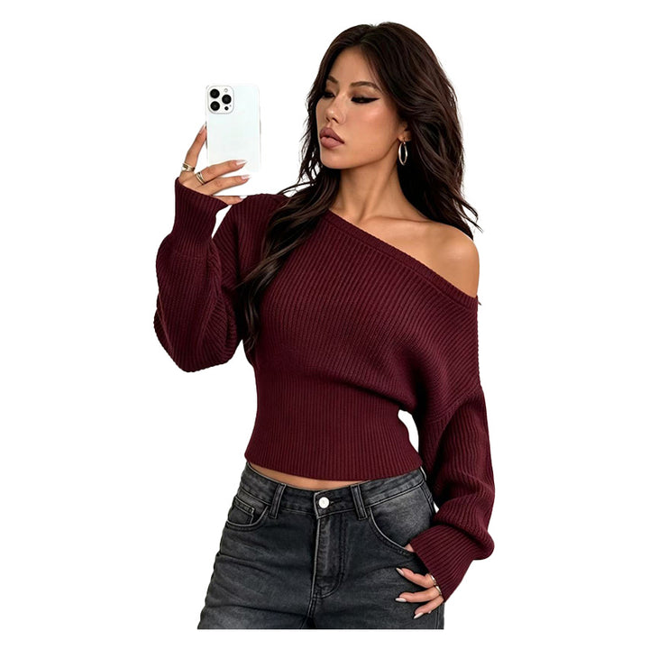 Off-Shoulder Ribbed Sweater
