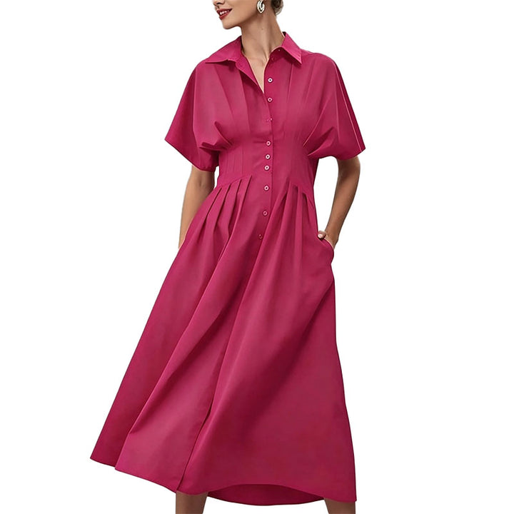 Button Front Midi Shirt Dress