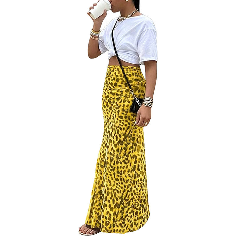Relaxed Leopard Print Skirt